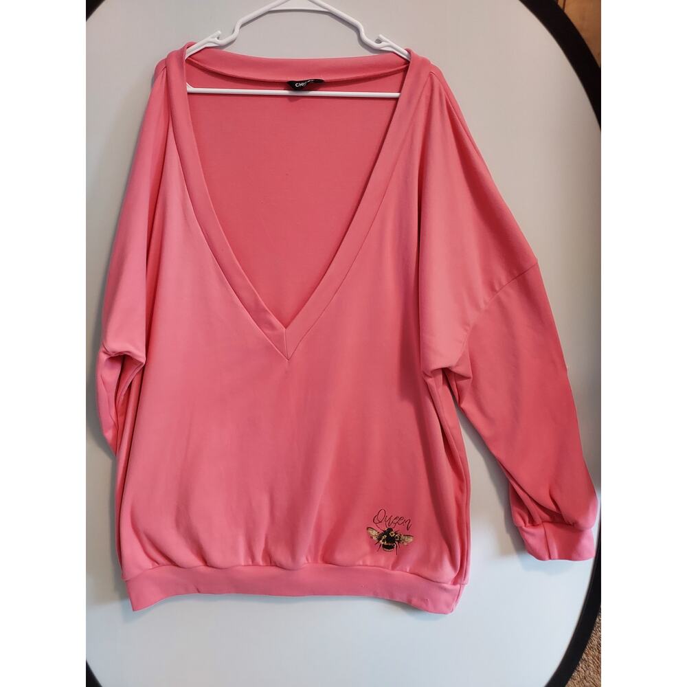 Chicme Pink Sweatshirt - Queen Bee design - Women's 4XL